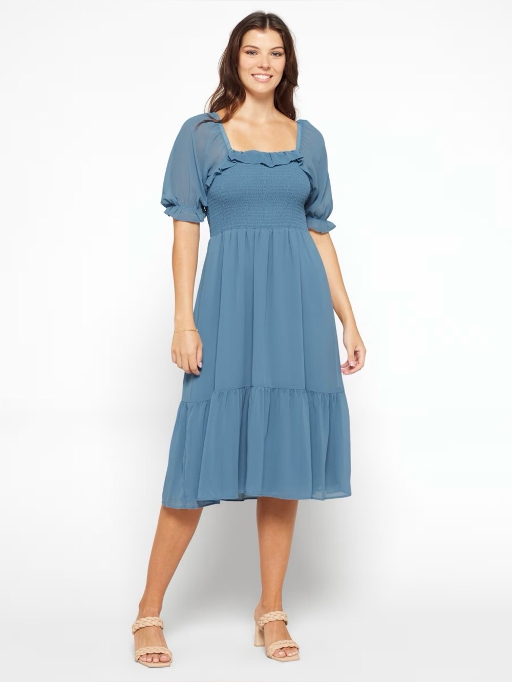 Square Neck Midi Dress